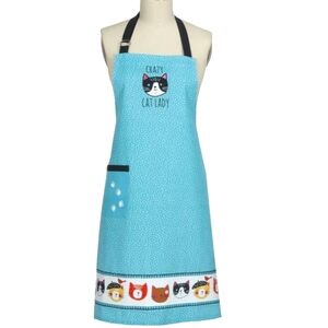Crazy Cat Lady Apron NWT Colorful Whimsical Gift Chef Baker Embroidered